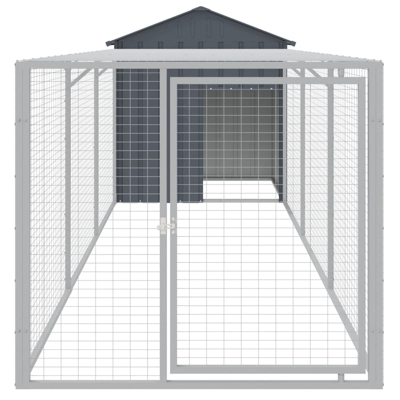 Load image into Gallery viewer, VidaXL Kippenhok met ren 117x405x123 cm gegalvaniseerd staal antraciet