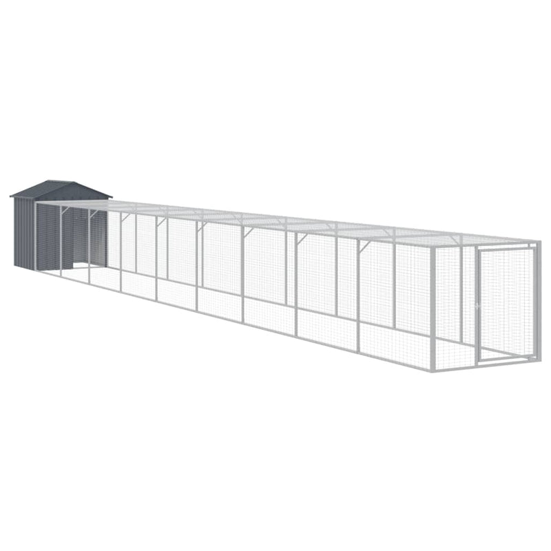 Load image into Gallery viewer, VidaXL Kippenhok met ren 117x1017x123 cm staal antracietkleurig
