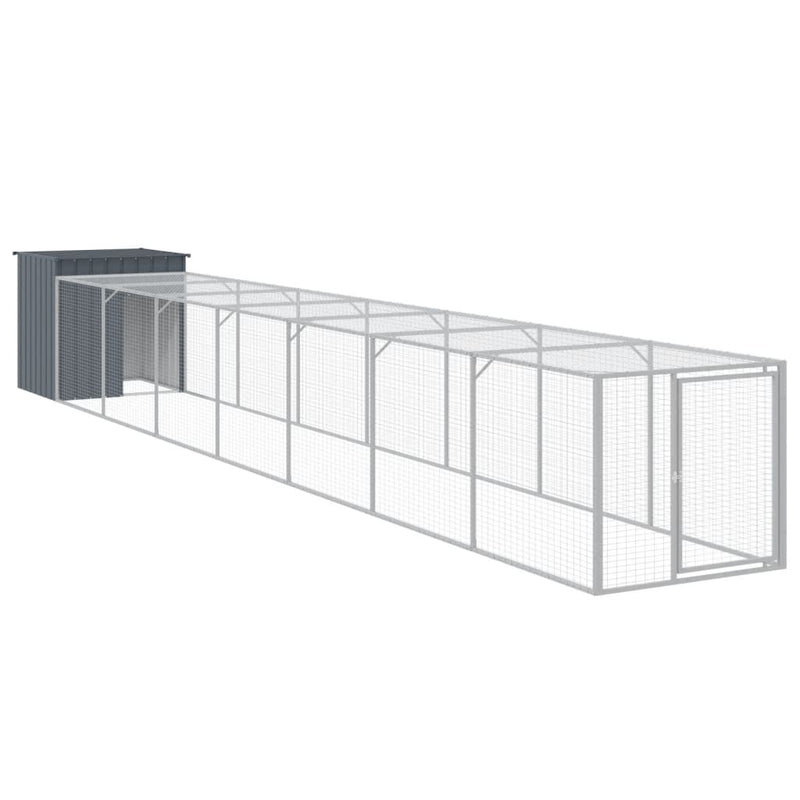 Load image into Gallery viewer, VidaXL Kippenhok met ren 110x813x110 cm gegalvaniseerd staal antraciet