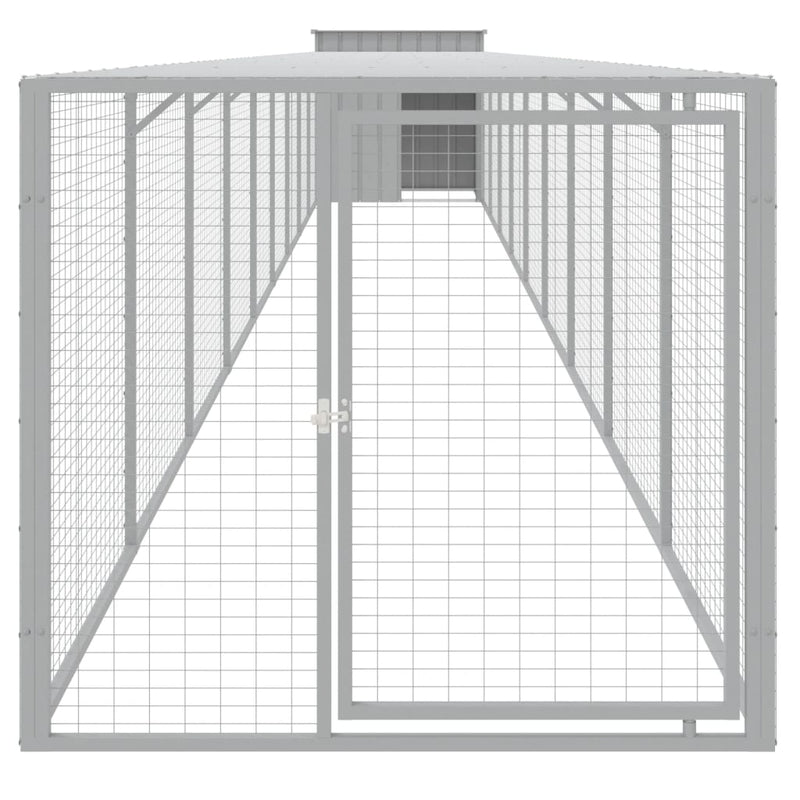 Load image into Gallery viewer, VidaXL Kippenhok met ren 110x1017x110 cm staal lichtgrijs