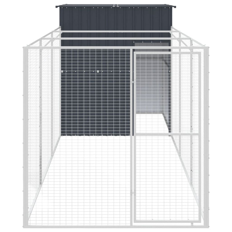 Load image into Gallery viewer, VidaXL Hondenhok met ren 165x455x181 cm gegalvaniseerd staal antraciet