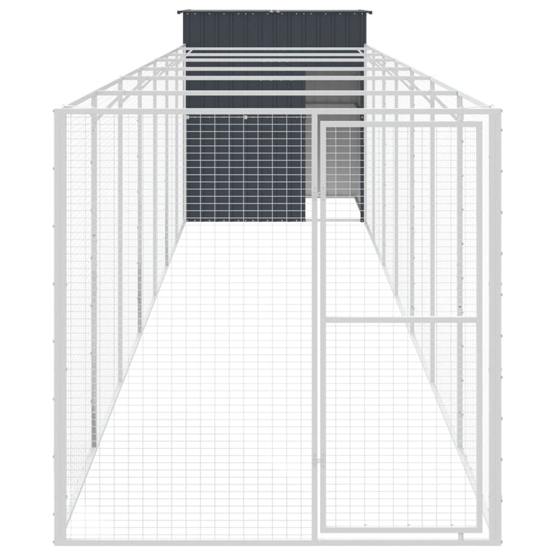Load image into Gallery viewer, VidaXL Hondenhok met ren 165x863x181 cm gegalvaniseerd staal antraciet
