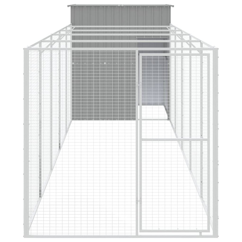 Load image into Gallery viewer, VidaXL Hondenhok met ren 165x659x181 cm gegalvaniseerd staal grijs