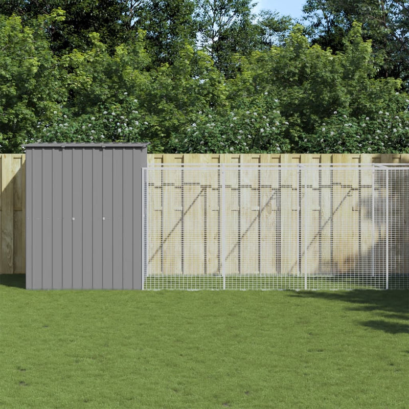 Load image into Gallery viewer, VidaXL Hondenhok met ren 165x659x181 cm gegalvaniseerd staal grijs