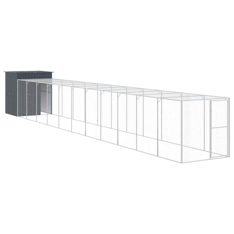 Load image into Gallery viewer, VidaXL Kippenhok met ren 165x1271x181 cm staal antraciet