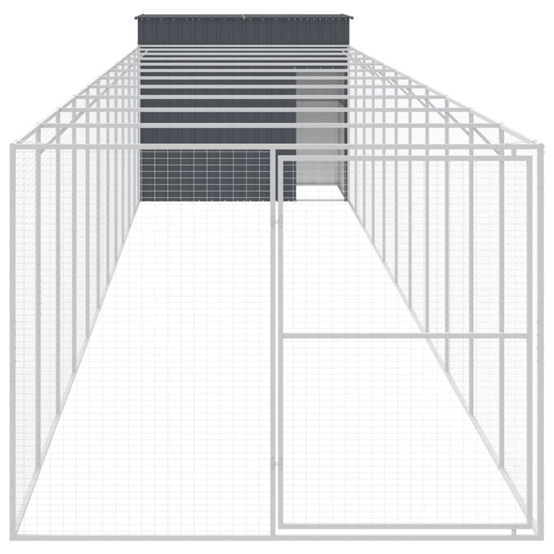 Load image into Gallery viewer, VidaXL Hondenhok met ren 214x1273x181 cm staal antraciet