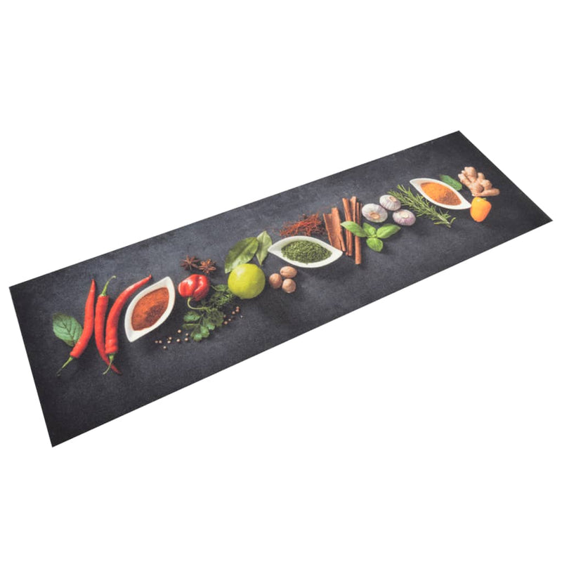 Load image into Gallery viewer, Vidaxl keukenmat wasbaar kruidenprint 45x150 cm fluweel