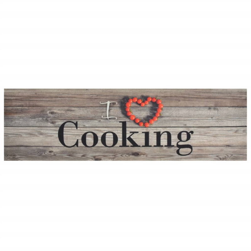 ギャラリービューアに画像をロードする, Vidaxl keukenmat wasbaar cooking-print 45x150 cm fluweel grijs