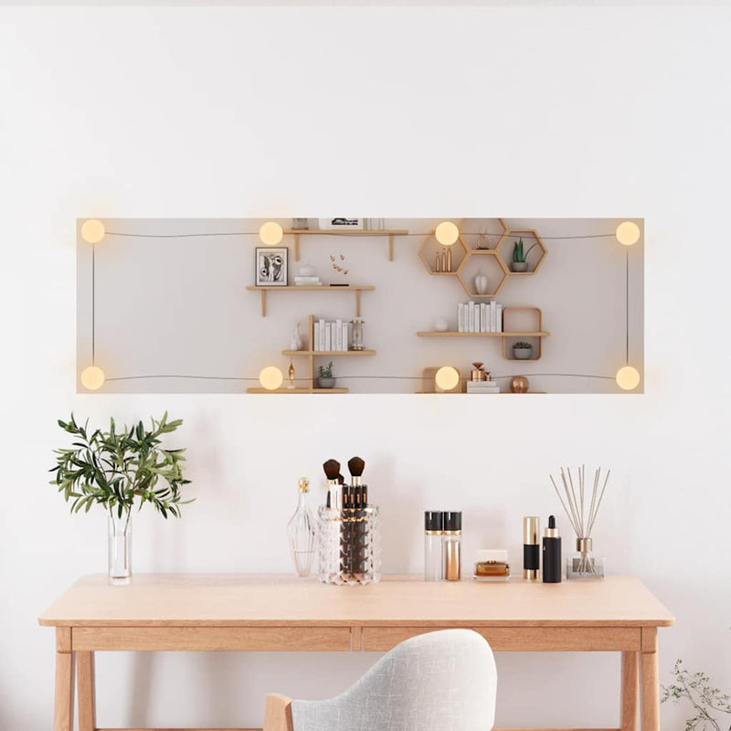 Load image into Gallery viewer, Vidaxl wandspiegel met led's rechthoekig 30x100 cm glas