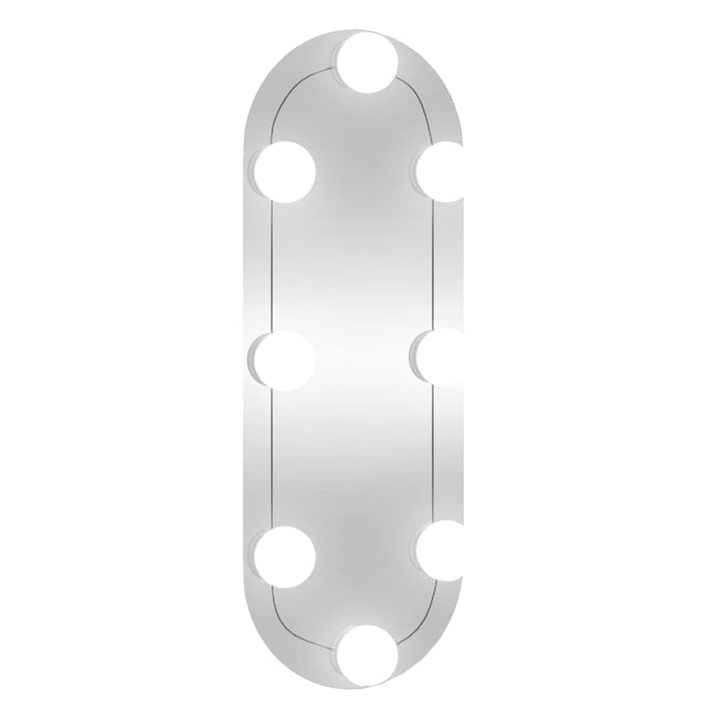 Load image into Gallery viewer, Vidaxl wandspiegel met led's ovaal 15x40 cm glas
