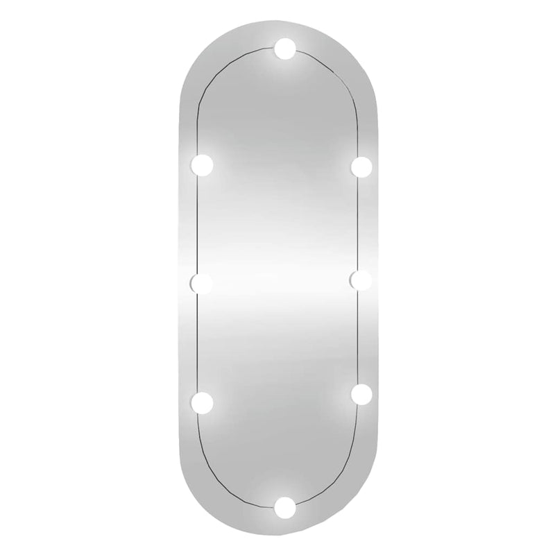 Load image into Gallery viewer, Vidaxl wandspiegel met led's ovaal 25x60 cm glas