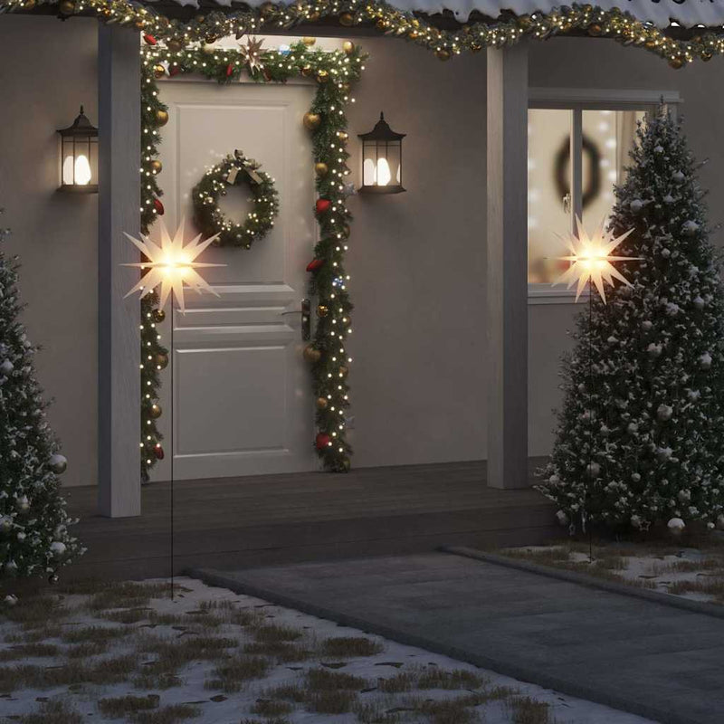 Laden Sie das Bild in Galerie -Viewer, Vidaxl kerstlampen met grondpin en led's 3 st 57 cm wit