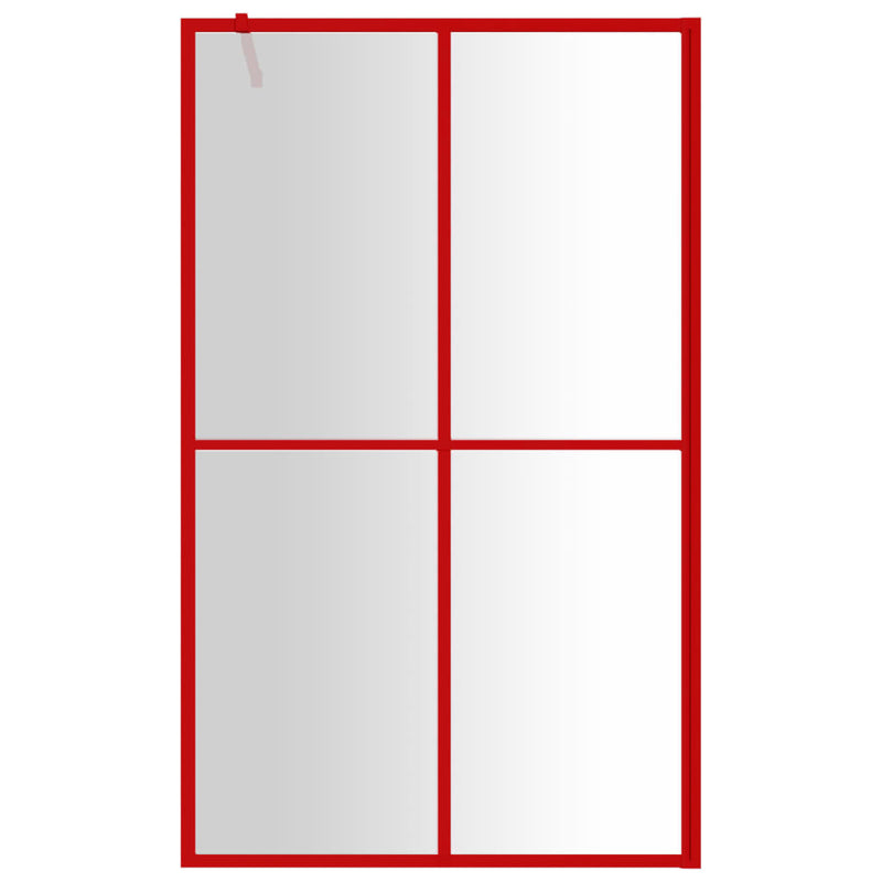 Load image into Gallery viewer, VidaXL Inloopdouchewand transparant 118x195 cm ESG-glas rood