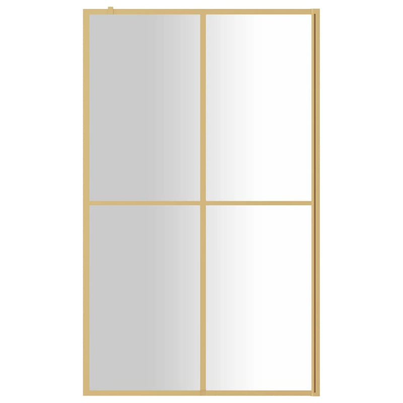 Load image into Gallery viewer, VidaXL Inloopdouchewand transparant 118x195 cm ESG-glas goudkleurig