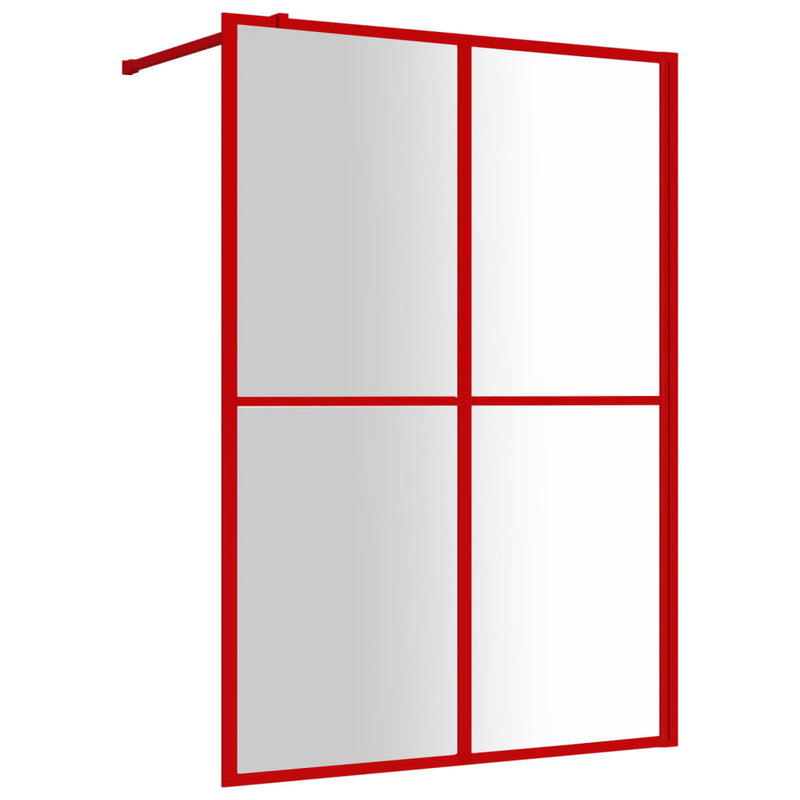 Load image into Gallery viewer, VidaXL Inloopdouchewand transparant 140x195 cm ESG-glas rood