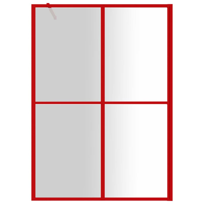 Load image into Gallery viewer, VidaXL Inloopdouchewand transparant 140x195 cm ESG-glas rood