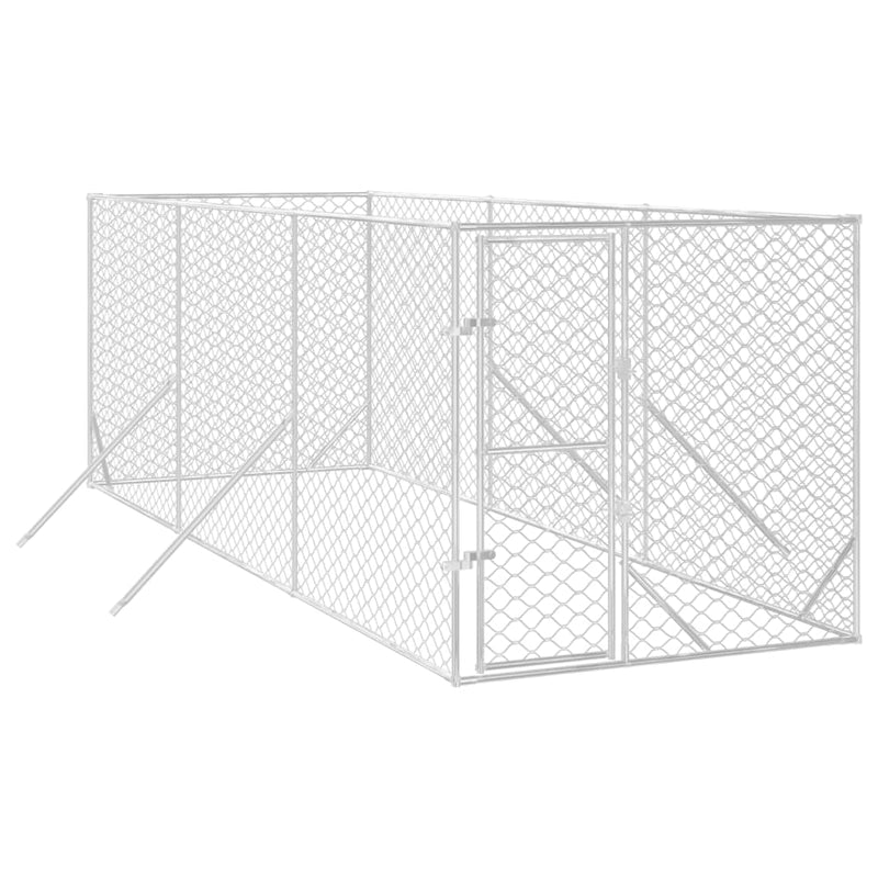 Load image into Gallery viewer, VidaXL Hondenkennel voor buiten 2x6x2 m gegalvaniseerd staal zilver