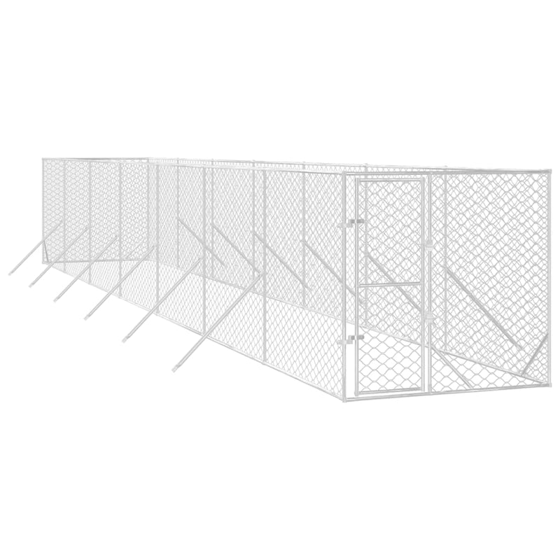 Load image into Gallery viewer, VidaXL Hondenkennel voor buiten 2x14x2 m gegalvaniseerd staal zilver