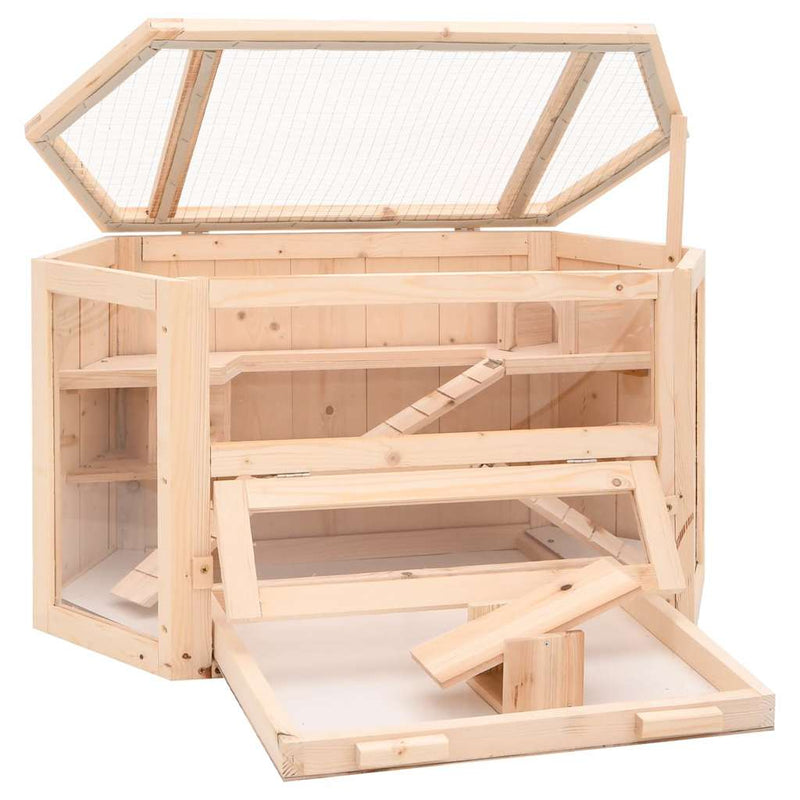 Load image into Gallery viewer, Vidaxl hamsterkooi 80x40x43 cm massief vurenhout