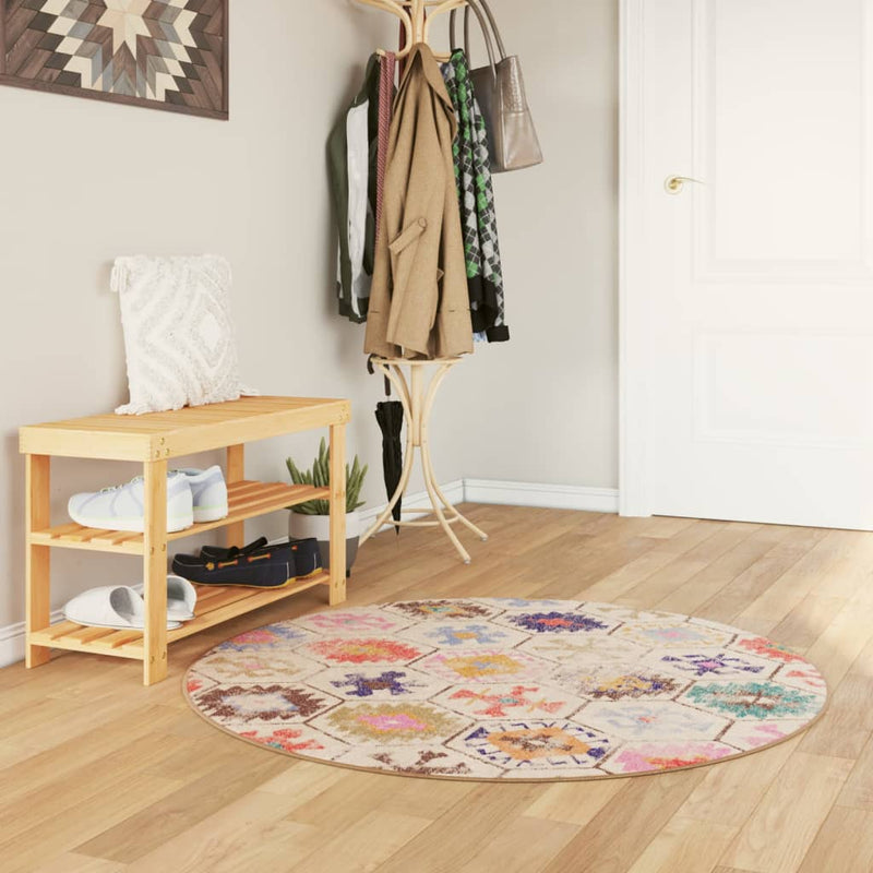 Chargez l'image dans la visionneuse de la galerie, Vidaxl vloerkleed wasbaar anti-slip ø 120 cm meerkleurig