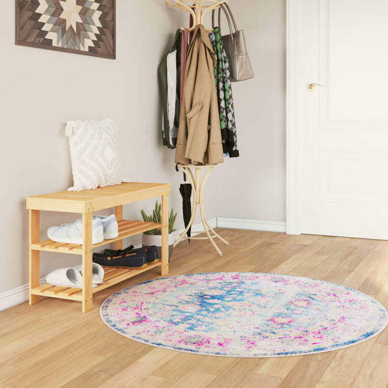 Afbeelding laden in galerijviewer, Vidaxl vloerkleed wasbaar anti-slip ø 120 cm meerkleurig