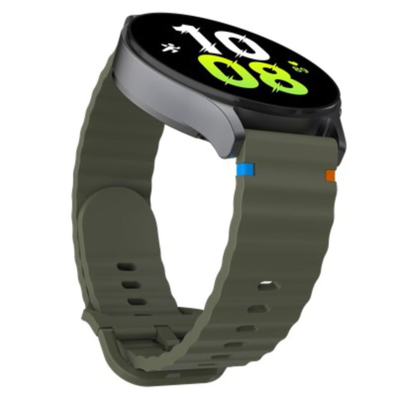 Laden Sie das Bild in Galerie -Viewer, Justincase activeflex strap voor samsung galaxy watch 20mm khaki