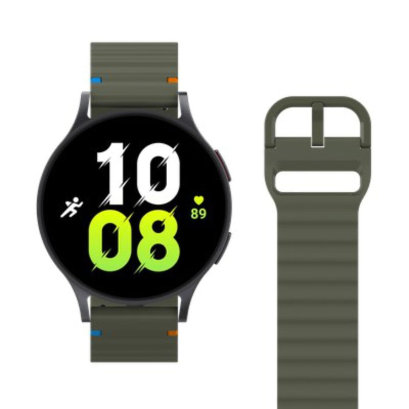 Laden Sie das Bild in Galerie -Viewer, Justincase activeflex strap voor samsung galaxy watch 20mm khaki