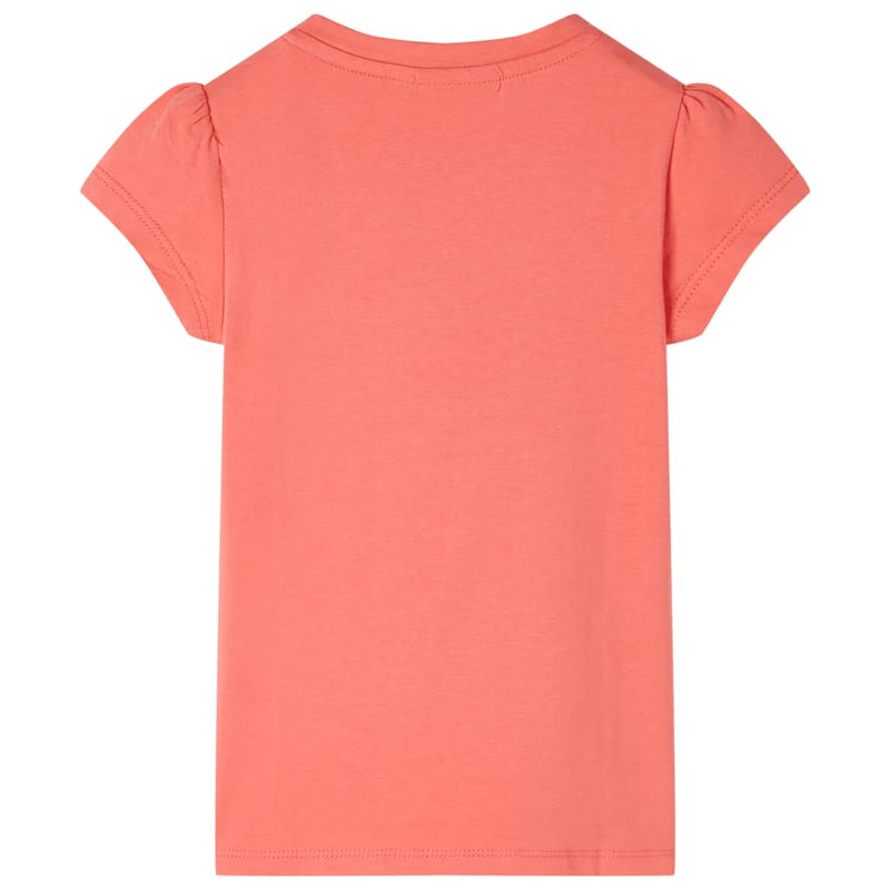 Load image into Gallery viewer, Vidaxl kindershirt met kapmouwen 140 koraalkleurig