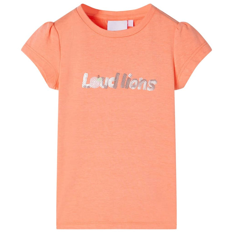 Load image into Gallery viewer, VidaXL Kindershirt met kapmouwen 140 neonoranje