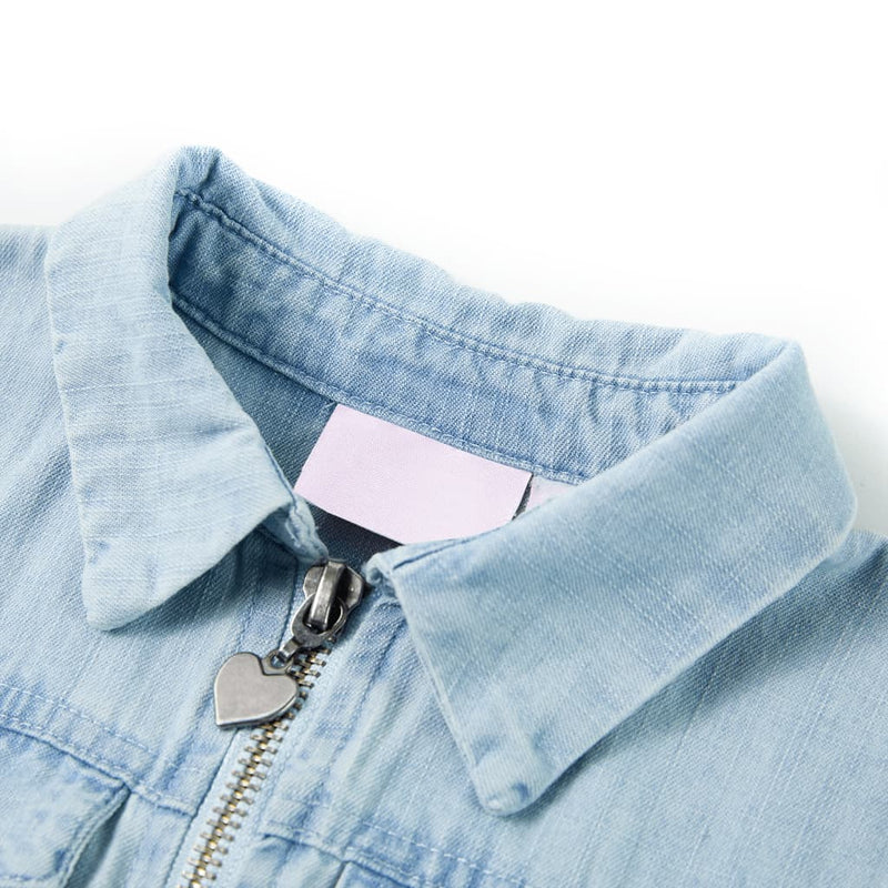 Load image into Gallery viewer, VidaXL Kinderonesie met korte mouwen 140 zachtblauw