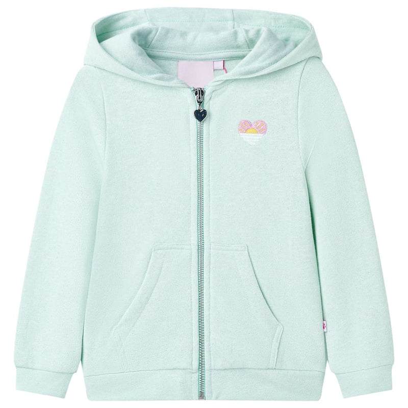 ギャラリービューアに画像をロードする, Vidaxl kindervest met capuchon en rits 104 gemengd lichtmint