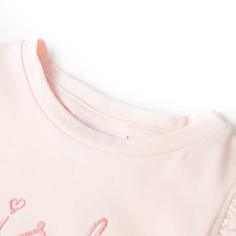 Load image into Gallery viewer, VidaXL Kindershirt met ruches aan de mouwen 140 zachtroze