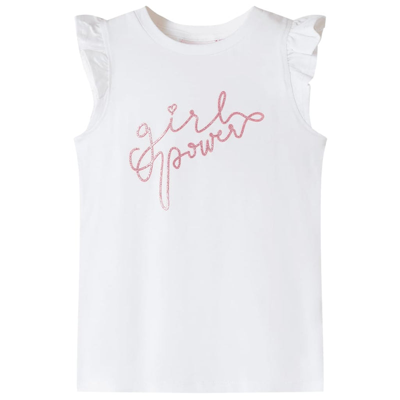 Load image into Gallery viewer, VidaXL Kindershirt met ruches aan de mouwen 128 ecru