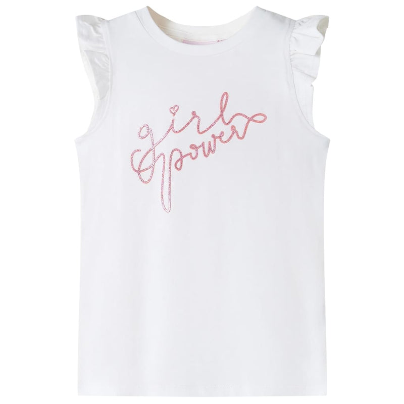 Load image into Gallery viewer, VidaXL Kindershirt met ruches aan de mouwen 140 ecru