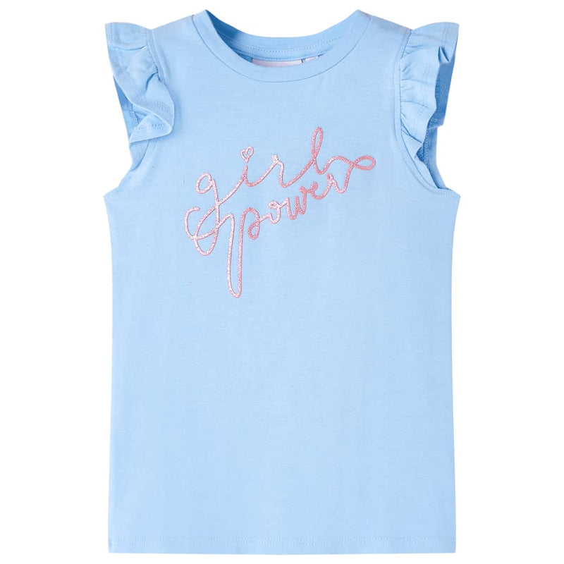 Chargez l'image dans la visionneuse de la galerie, Vidaxl kindershirt met ruches aan de mouwen 128 lichtblauw