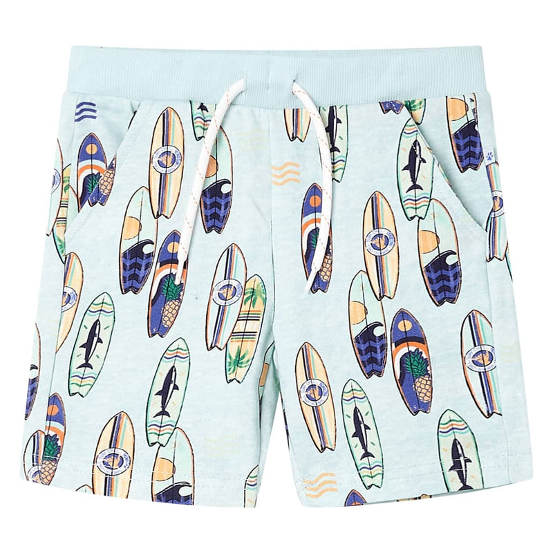 Load image into Gallery viewer, VidaXL Kindershorts met trekkoord 92 gemêleerd zachtblauw