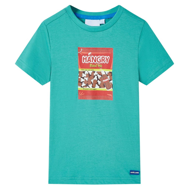 Load image into Gallery viewer, VidaXL Kindershirt met korte mouwen 104 donkermintkleurig