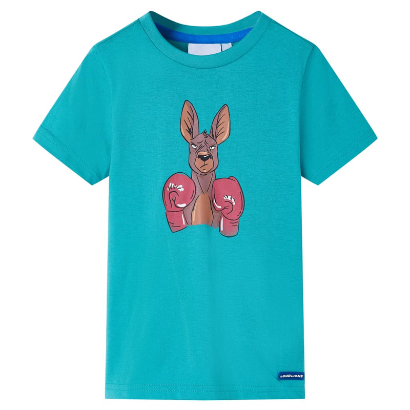 Load image into Gallery viewer, Vidaxl kindershirt met korte mouwen 128 donkermintkleurig