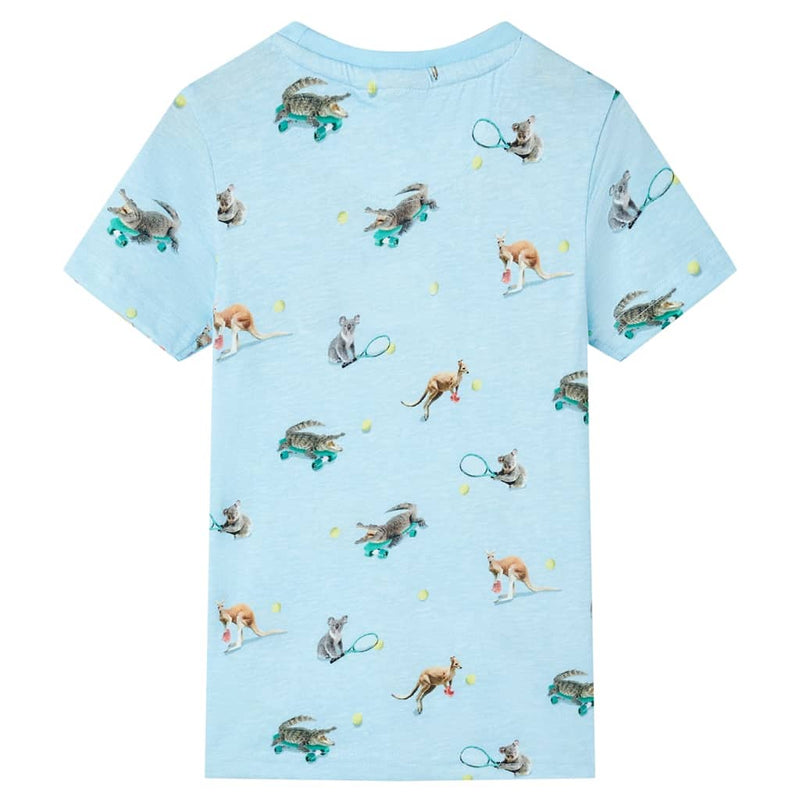 Load image into Gallery viewer, VidaXL Kindershirt 128 gemêleerd lichtblauw