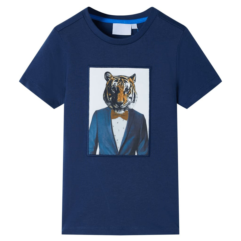 Load image into Gallery viewer, VidaXL Kindershirt met korte mouwen 104 donkerblauw