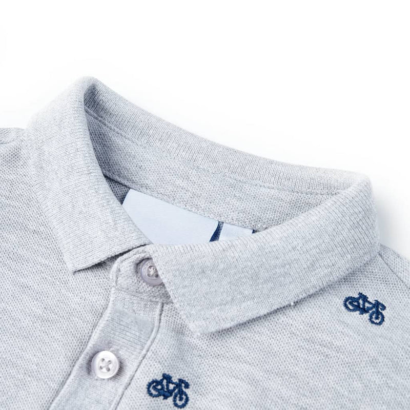 Load image into Gallery viewer, Vidaxl kinderpoloshirt 140 gemêleerd grijs