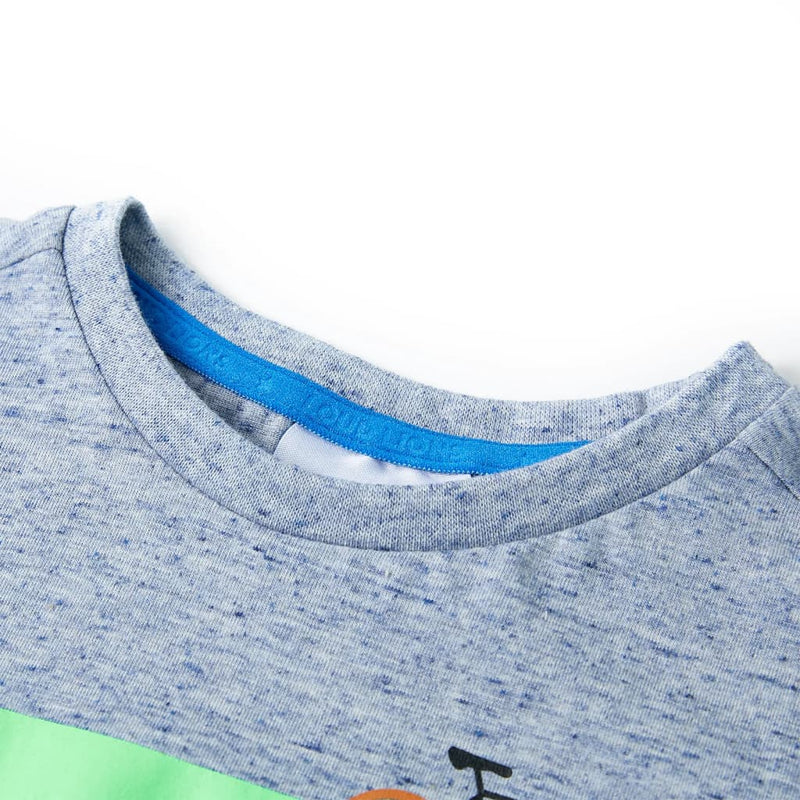 Load image into Gallery viewer, VidaXL Kindershirt met korte mouwen 104 gemêleerd blauw