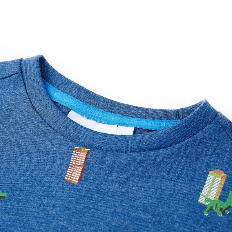 Load image into Gallery viewer, VidaXL Kindershirt 140 gemêleerd donkerblauw