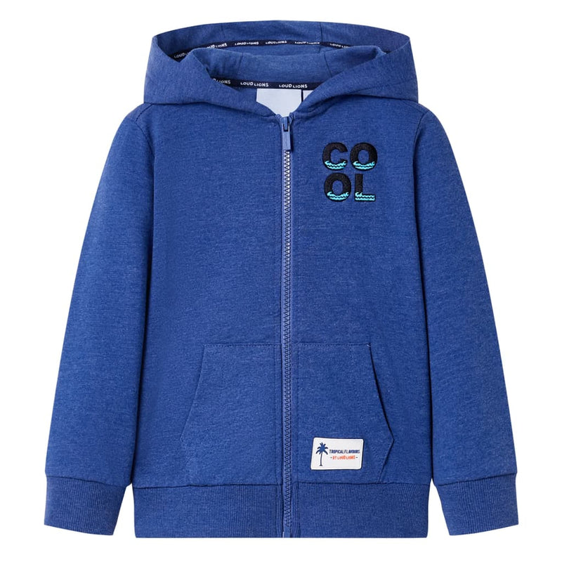 Load image into Gallery viewer, Vidaxl kindervest met capuchon en rits 104 gemêleerd donkerblauw