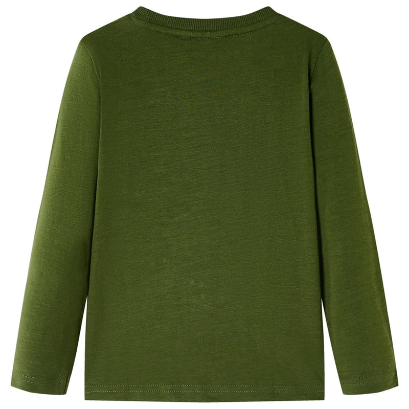 Afbeelding laden in galerijviewer, Vidaxl kindershirt met lange mouwen 128 donkerkakikleurig