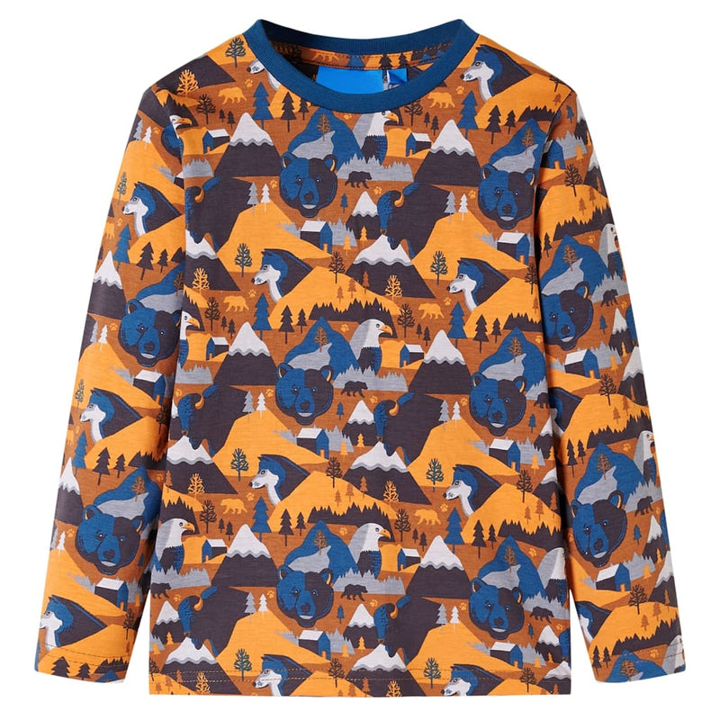 Load image into Gallery viewer, Vidaxl kinderpyjama met lange mouwen 92 cognackleurig