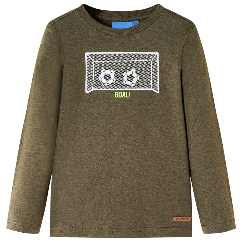 Load image into Gallery viewer, VidaXL Kindershirt met lange mouwen 140 gemêleerd kakikleur