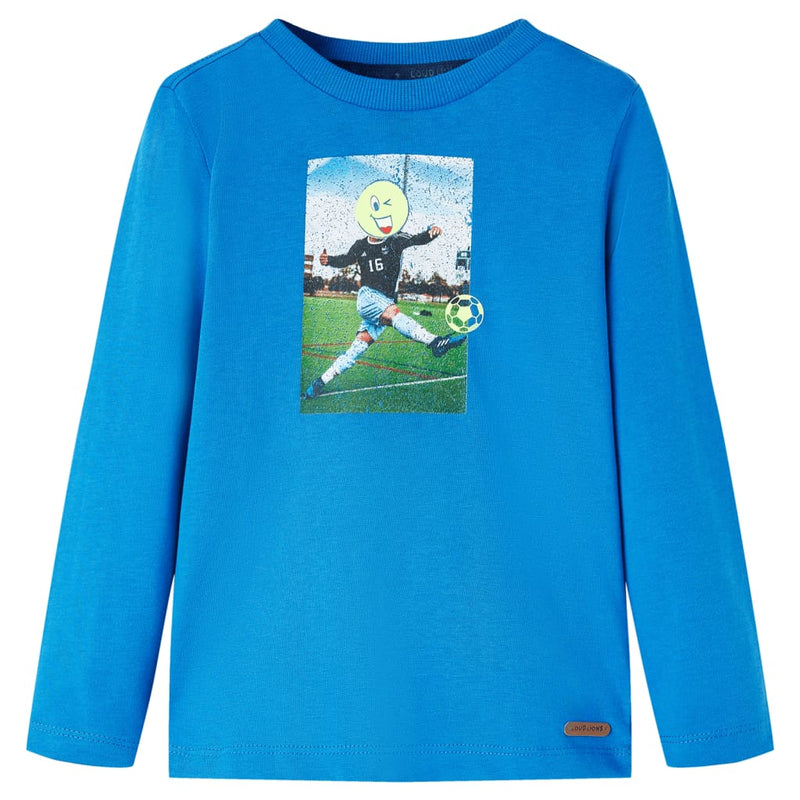 Load image into Gallery viewer, VidaXL Kindershirt met lange mouwen 128 kobaltblauw