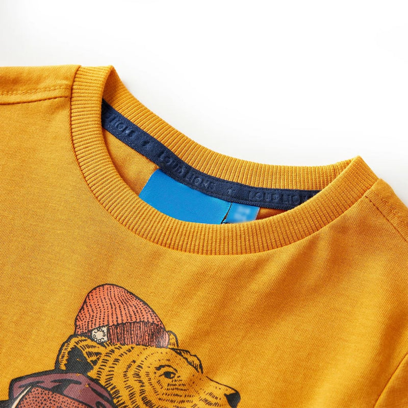 Afbeelding laden in galerijviewer, Vidaxl kindershirt met lange mouwen 104 okerkleurig