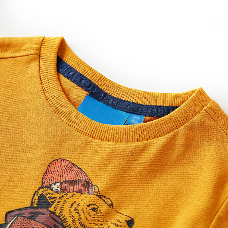 Load image into Gallery viewer, Vidaxl kindershirt met lange mouwen 116 okerkleurig